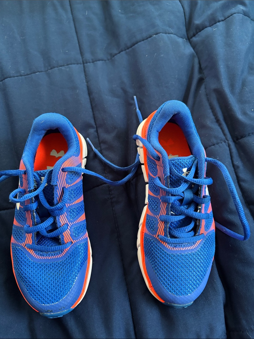 Under armour Kids Blue and Orange Athletic Sneakers